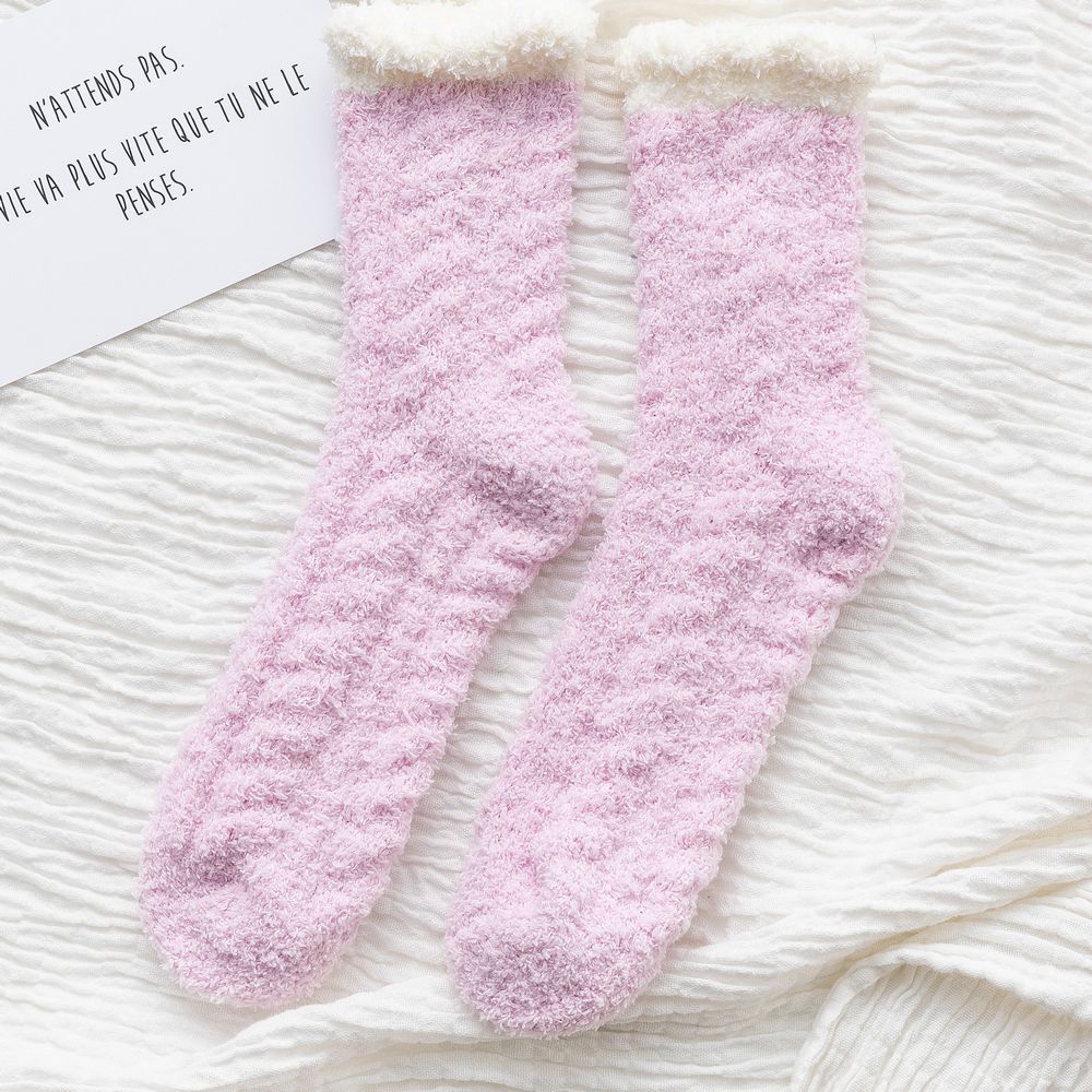 Coral Cashmere Socks Thick Velvet Sleep Socks Floor Socks Adult Socks Winter Sleep Socks Fluffy Fuzzy Socks